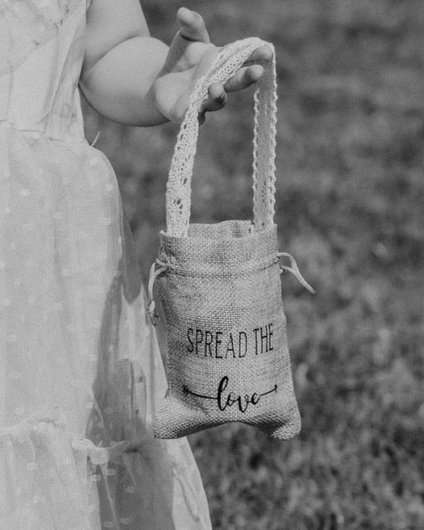 Jute zakje "Spread the love"