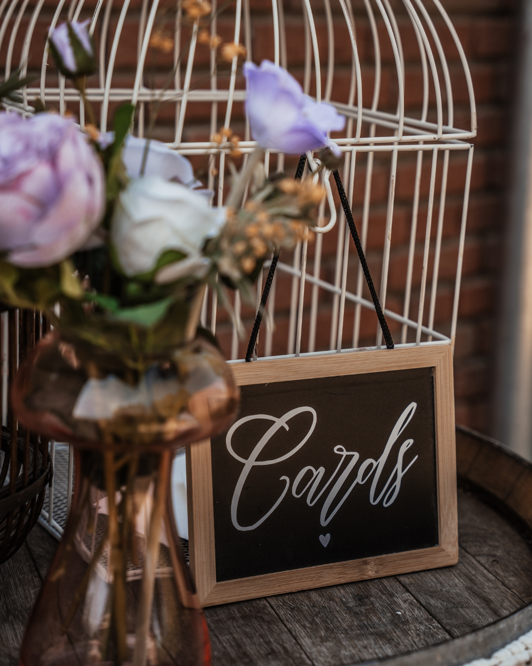 Houten krijtbordje "Cards"