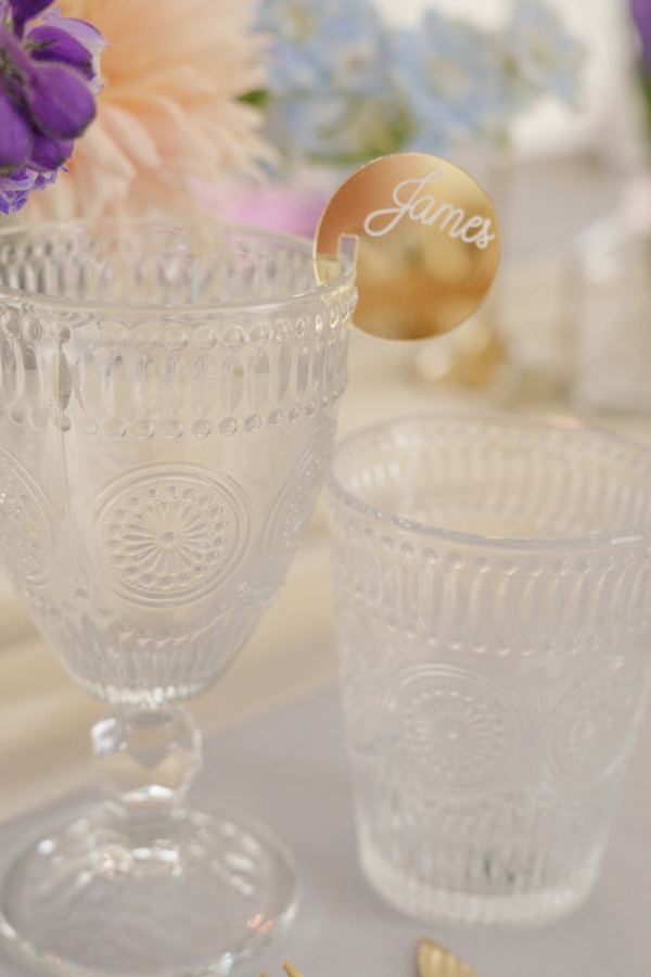 Gouden naamtags  voor glas