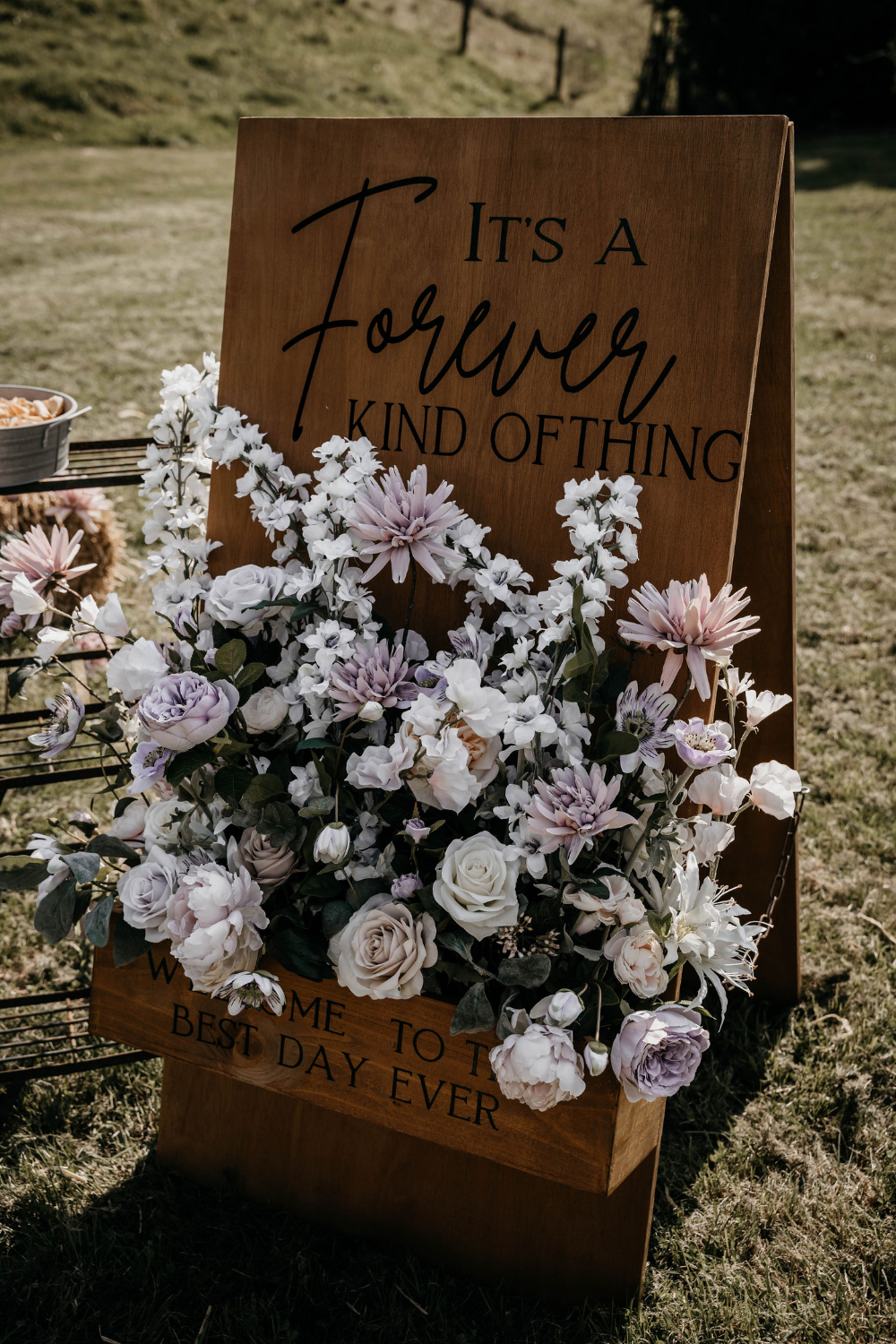 Houten (welkomst) bloemenbord