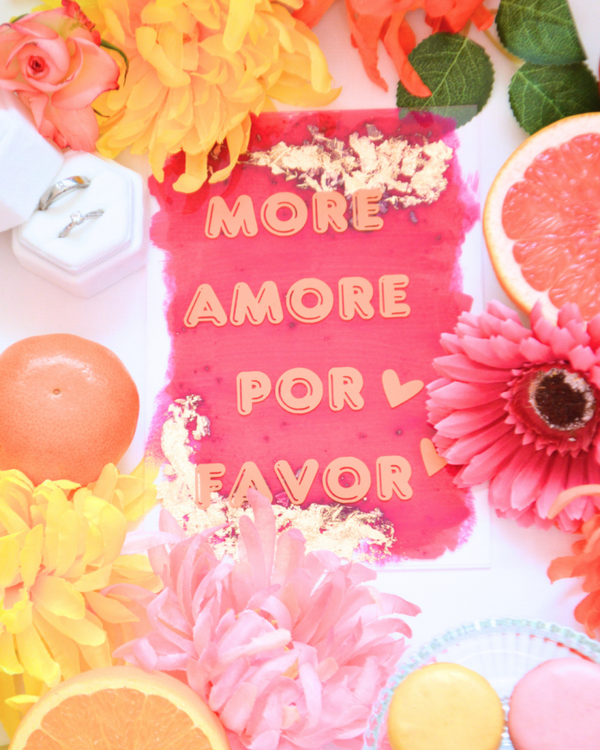 Acryl bord "More amor por favor