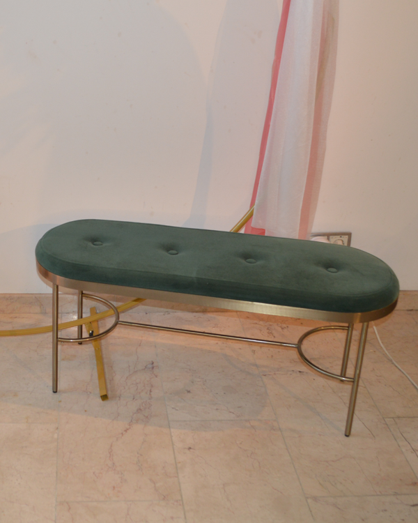 Groen velvet bankje