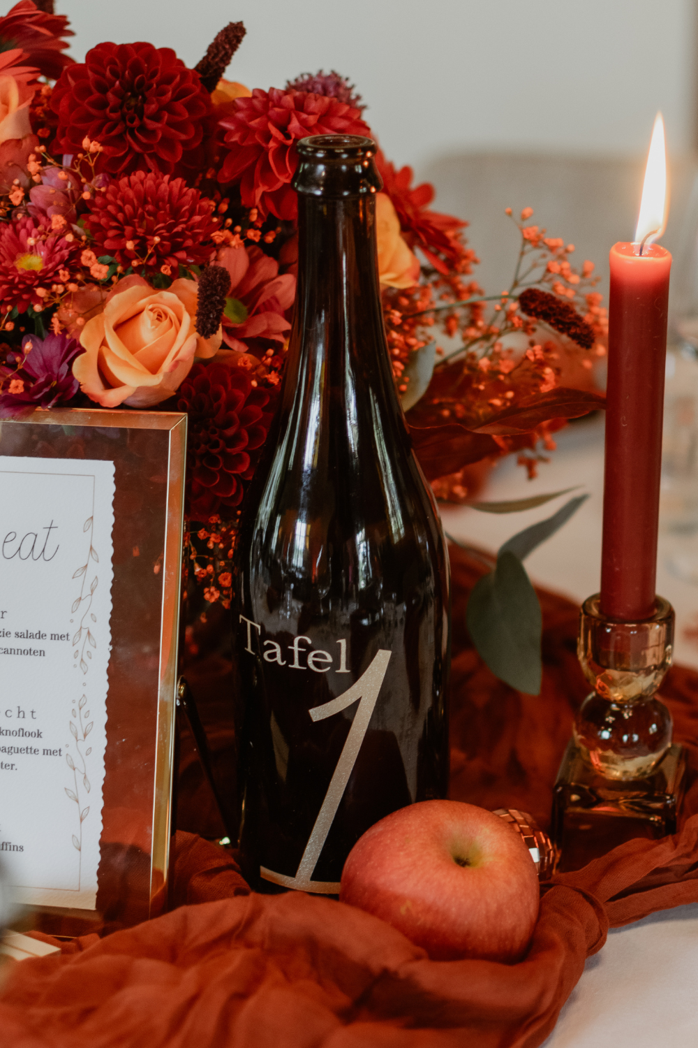 Tafelnummer Wijnfles