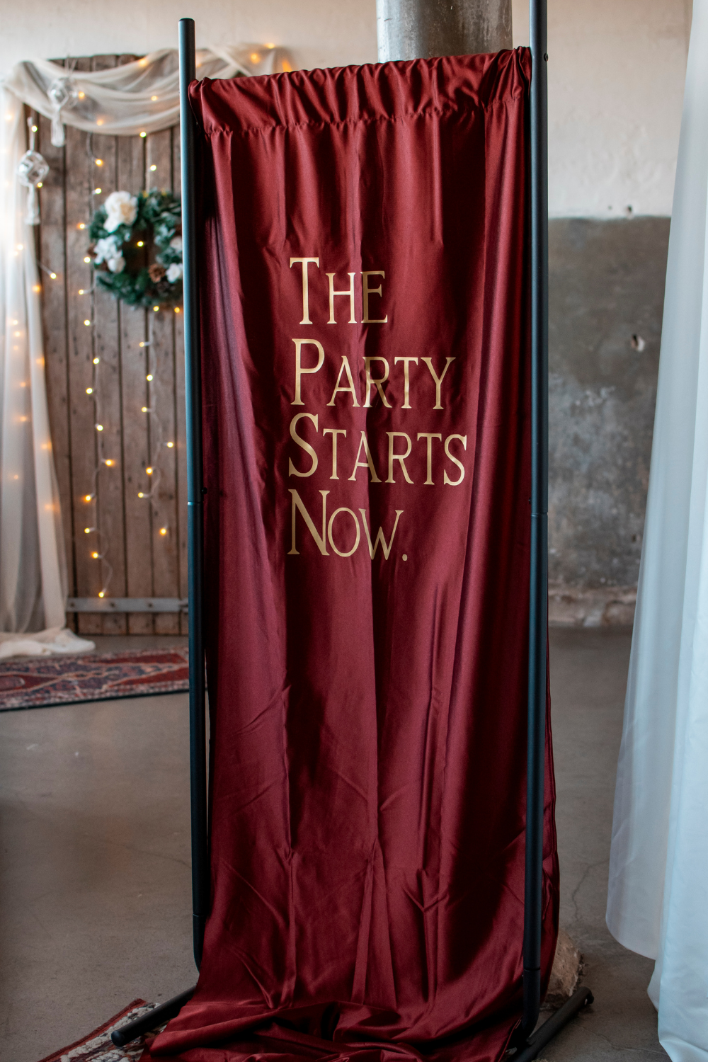The Party starts Now - Wedding sign