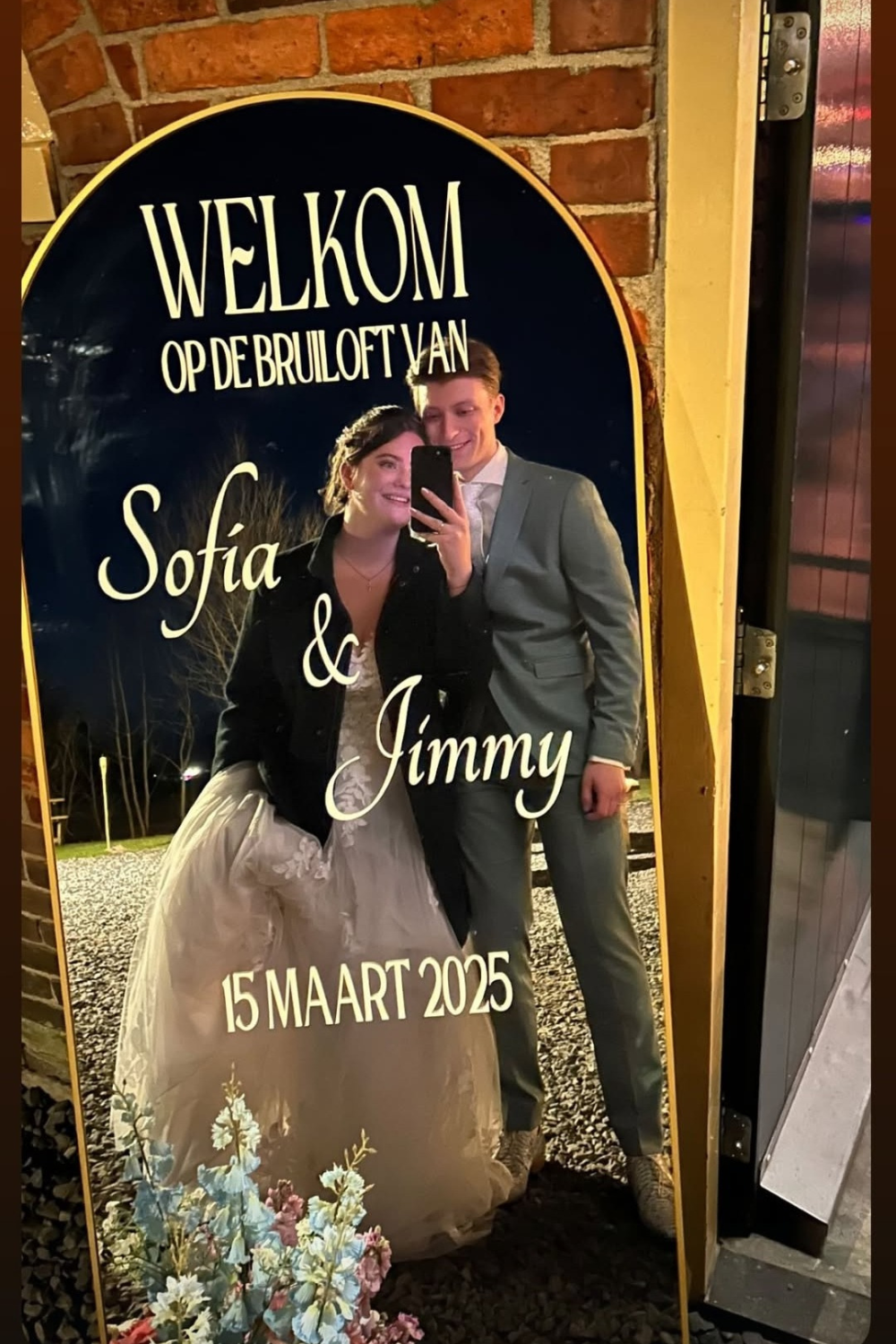 Staande spiegel met tekst