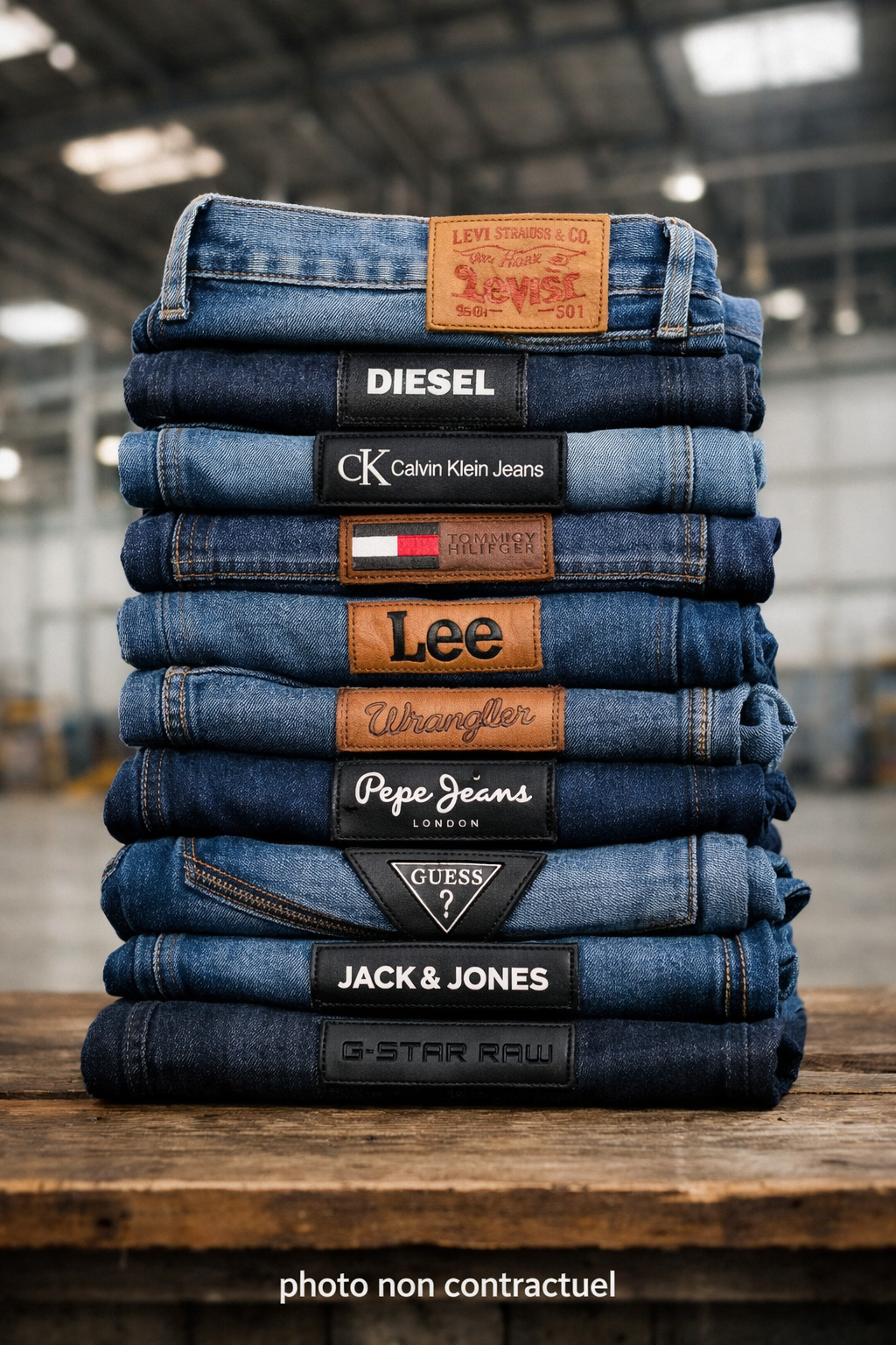 Box lot 10 Jeans de marques de grade A à neuf et authentiques