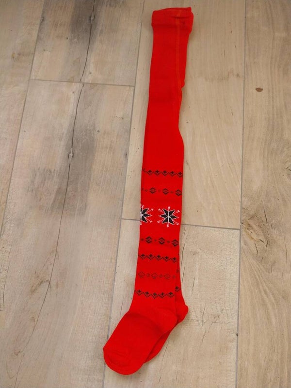 Maillot Girl Tights Rood Sneeuwvlok Maat 92-98 NIEUW