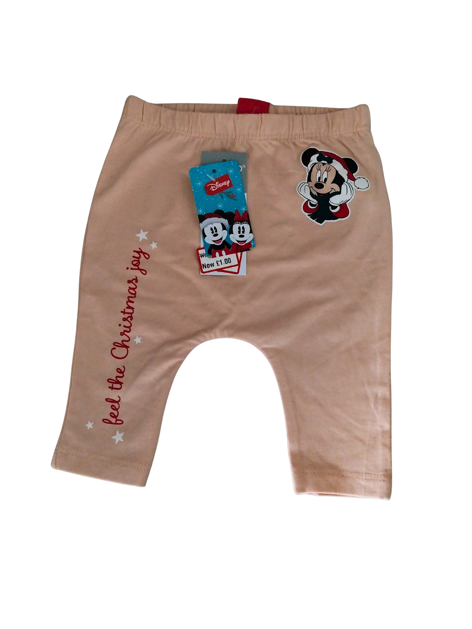 Kerst broek Disney Mickey Mouse zalmkleur maat 56 NIEUW