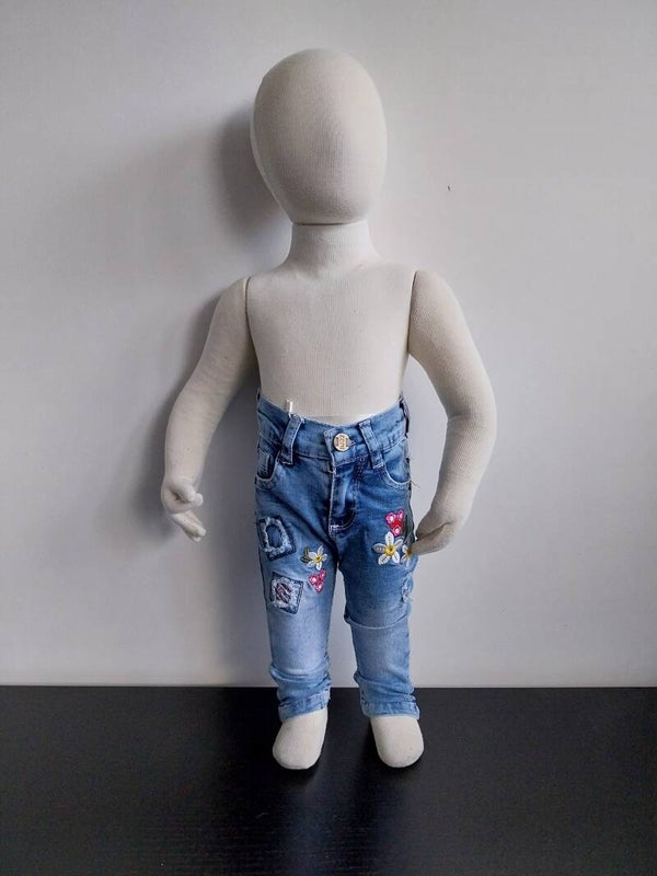 Zeni Meisjes Jeans met Geborduurde Bloemen