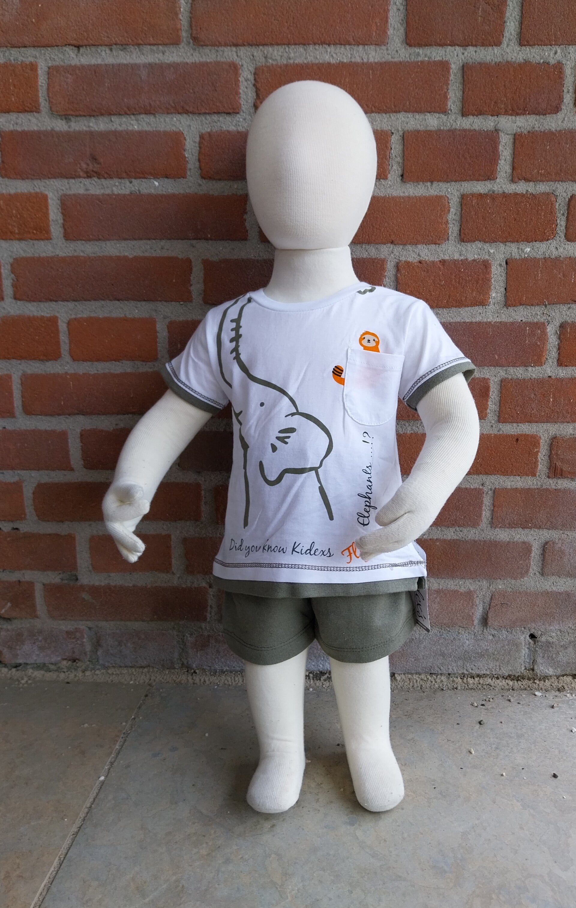 2 Delige zomerset Kidex´s olifant groen