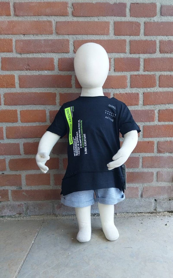 2 Delige zomerset Damla zwart-grijs maat 92