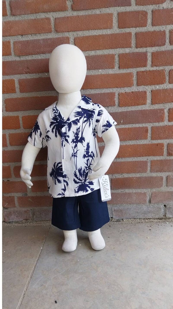 2 Delige zomerset Kidex´s blauwe palmbomen