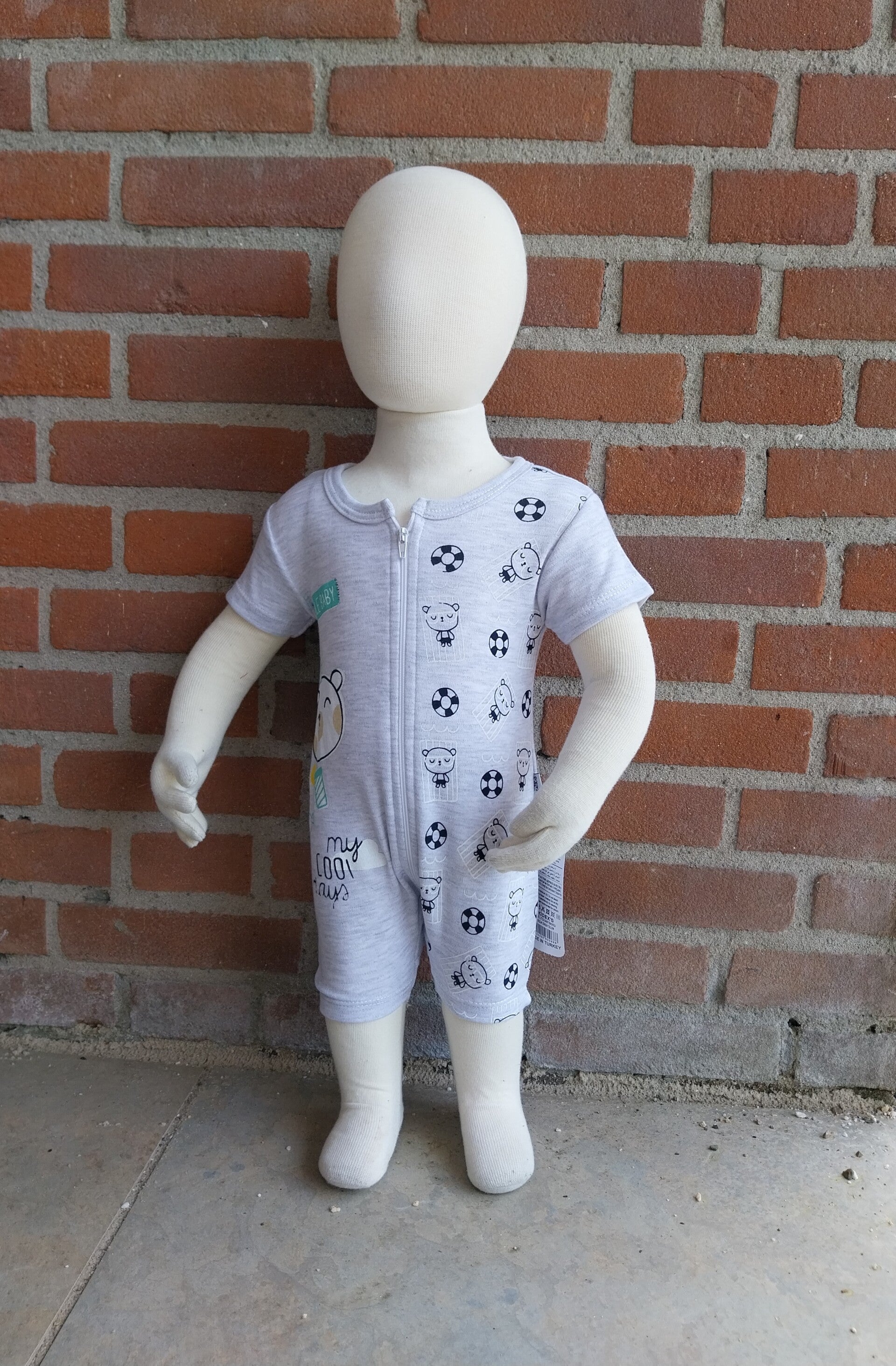 Playsuit Kidex's licht grijs