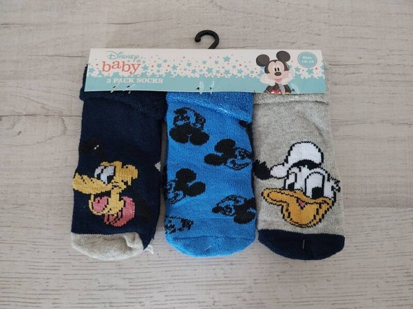 Sokken Disney 3-pack Mickey, Donald en Pluto maat 16-22