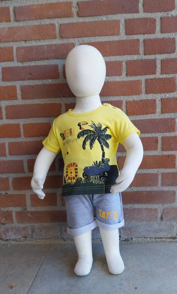 2 Delige zomerset Beboo Safari Adventure 3-6 maanden vlekje