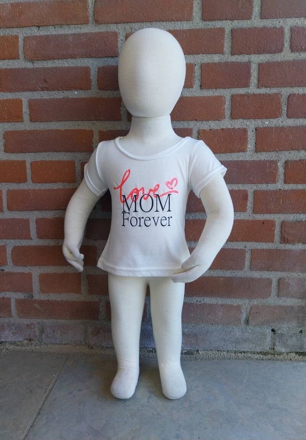 T Shirt Love mom Forever creme maat