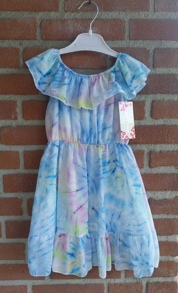 Jurk Kids Star tie-dye maat 98-104 NIEUW