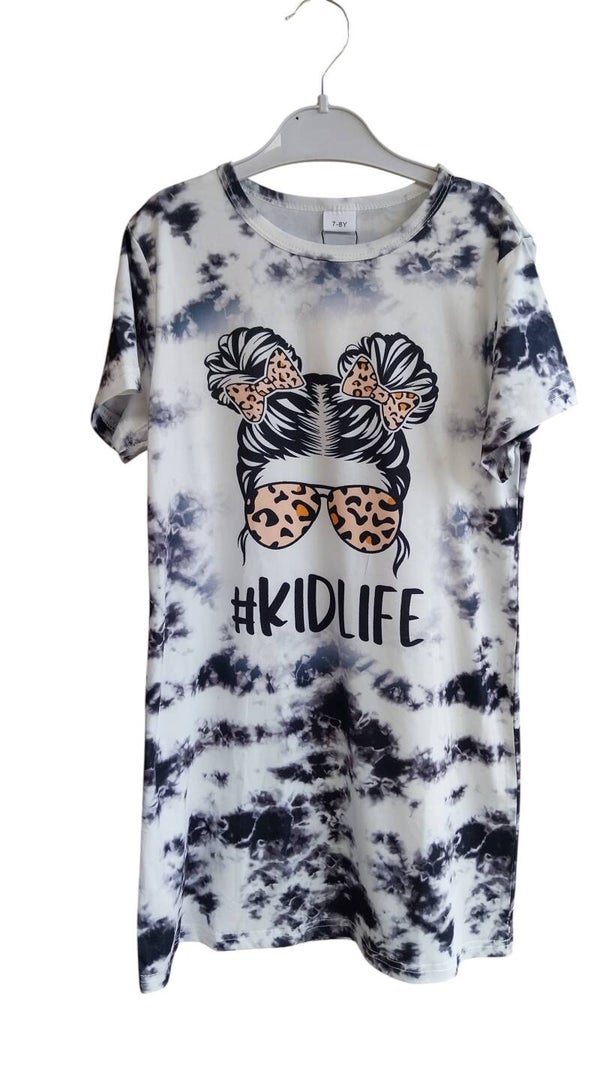 Jurk Tie-Dye Kidlife zwart