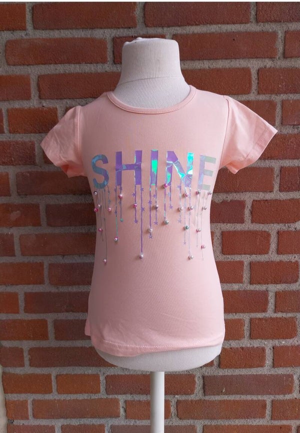 T Shirt Squared and Cubed roze maat 104