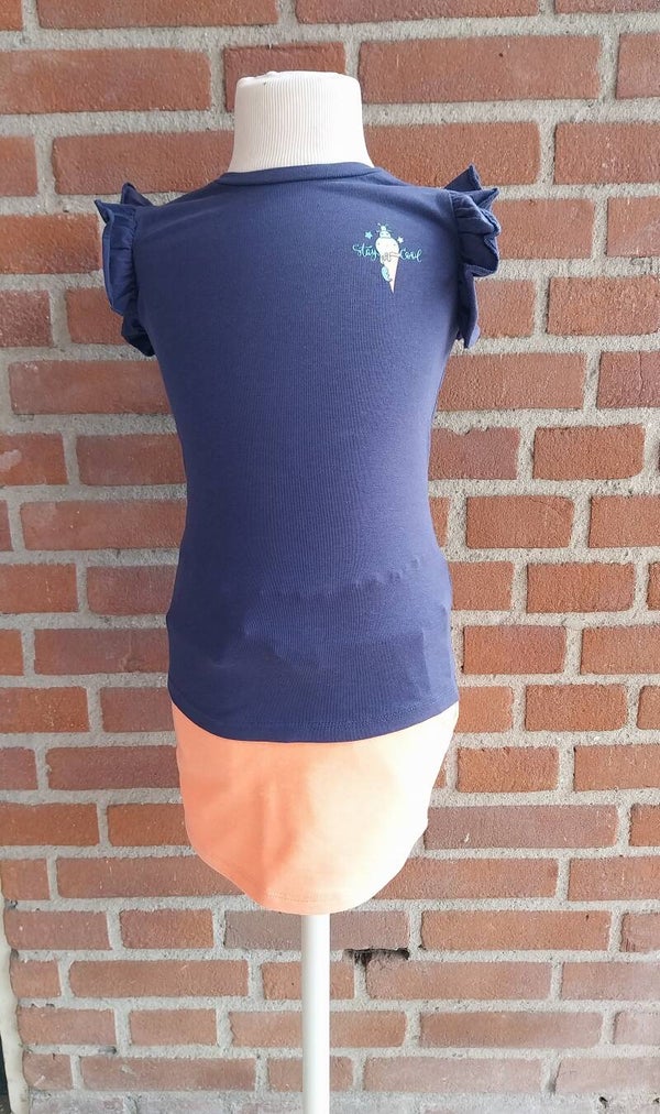 2 Delige set 4President donkerblauwshirt + rokje maat 98