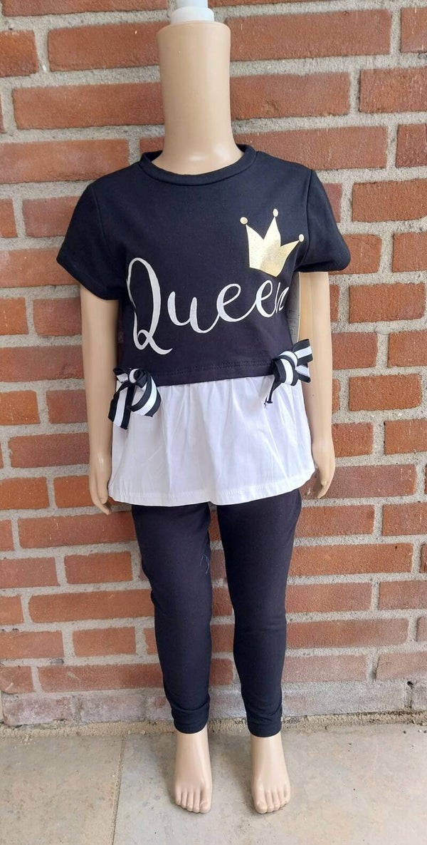 2 Delige set Fashion Addict Queen zwart maat 110-116 NIEUW