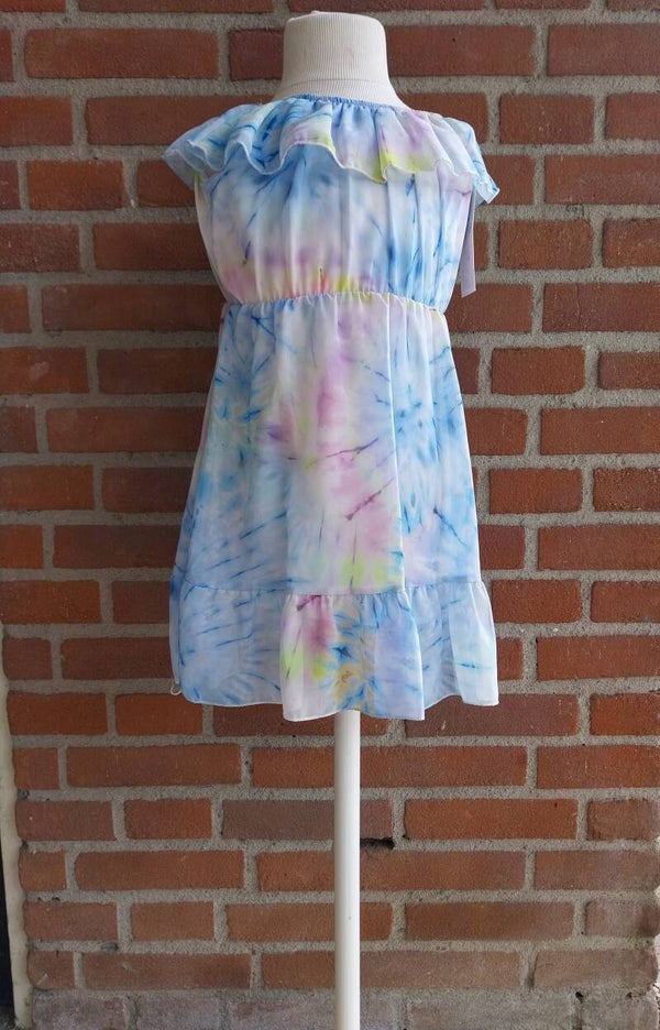 Jurk Kids Star tie-dye maat 98-104 NIEUW