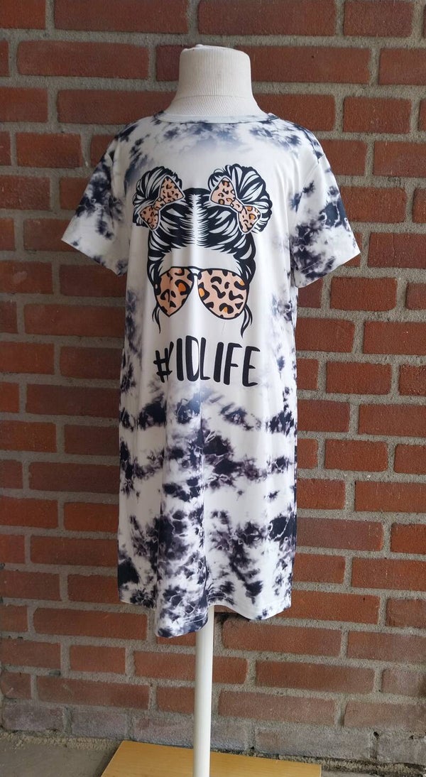 Jurk Tie-Dye Kidlife zwart