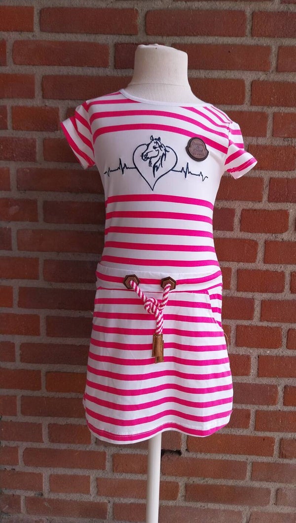 Jurk Squared and Cubed roze gestreept