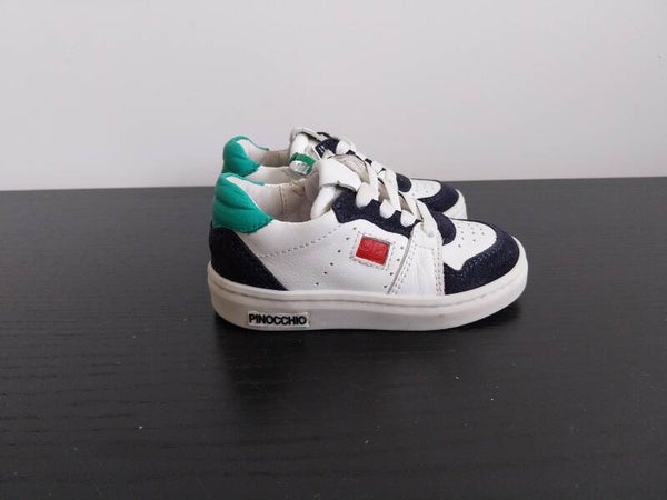 Sneaker Pinocchio wit/donkerblauw/groen maat 20