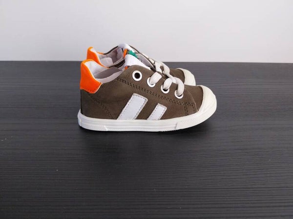Sneaker Pinocchio olijf/oranje/wit maat 20