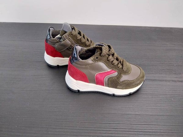 Sneaker Pinocchio grijs/bordeaux maat 20