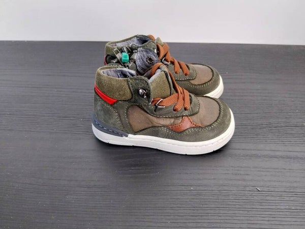 Sneaker Pinocchio donkerbruin/olijfgroen maat 20
