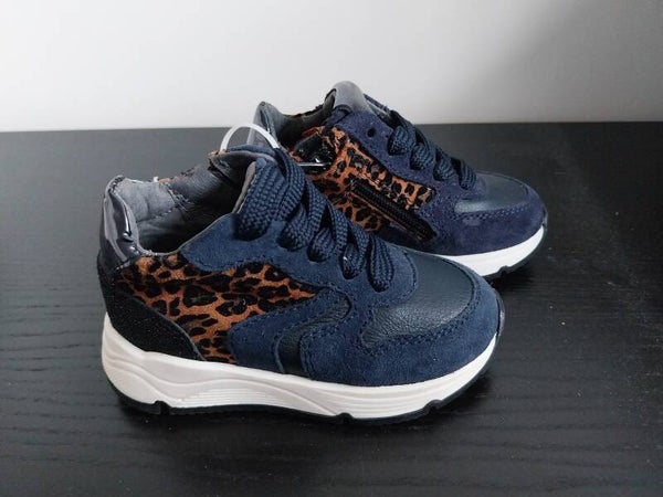 Sneaker Pinocchio donkerblauw panterprint maat 20 NIEUW
