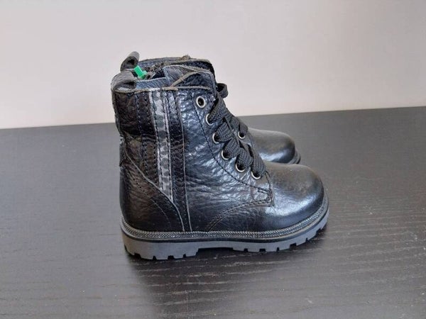 Bootie Pinocchio zwart met panterprint bies maat 20 NIEUW