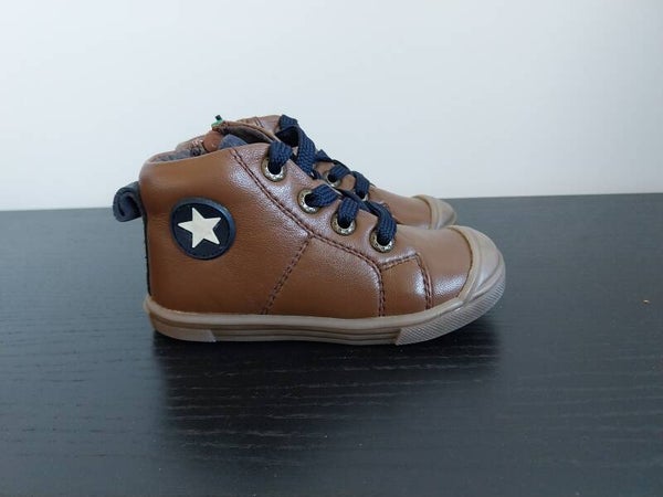 Schoenen Pinocchio bruin leer met witte ster maat 21 NIEUW