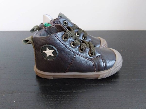 Schoenen Pinocchio donker bruin leer met ster maat 21 NIEUW