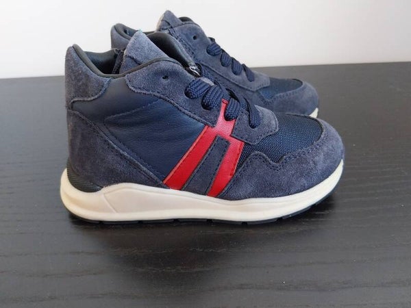 Sneaker Pinocchio halfhoog model donkerblauw/rood maat 24
