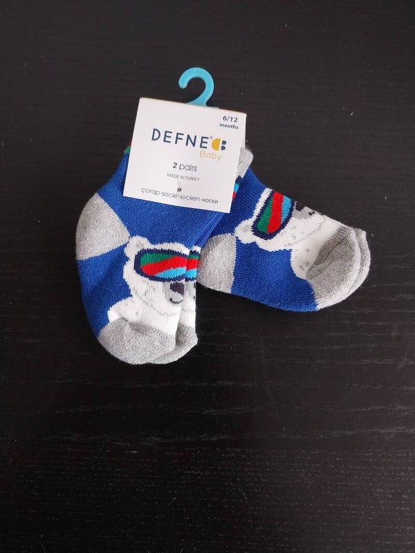 Defneb babysokjes met ijsberenprint - set van 2 paar 6-12 maanden