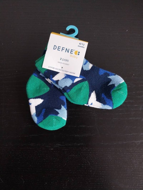 Defneb babysokjes camouflage set van 2 paar 6-12 maanden NIEUW