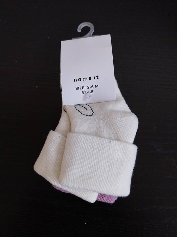 Name It babysokjes met konijn en streepjes - set van 2 paar 62-68