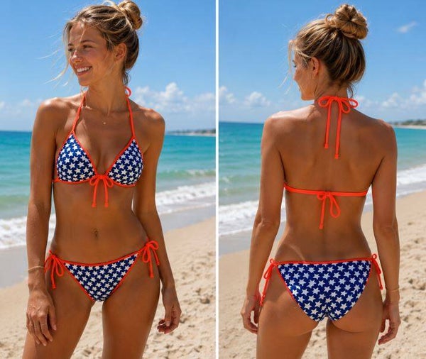 Bikini Far Out Witte sterren met 2 broekjes maat S