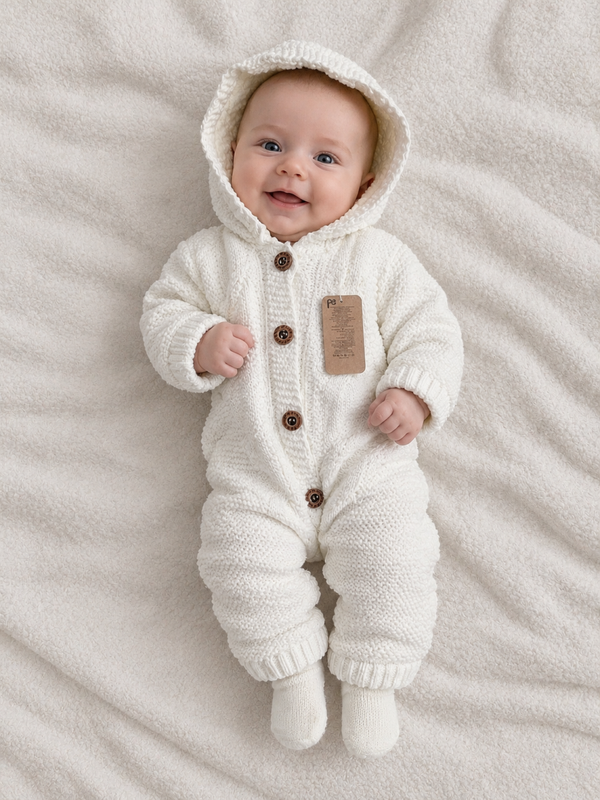 Boxpakje Caramini Knitwear gevoerd creme nr. 2 6-9 Maanden