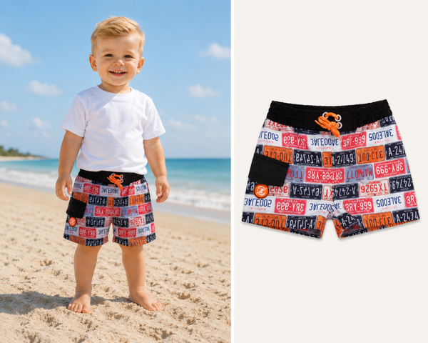 Zwembroek short Zee&Zo Eagle Beach Plates maat 92