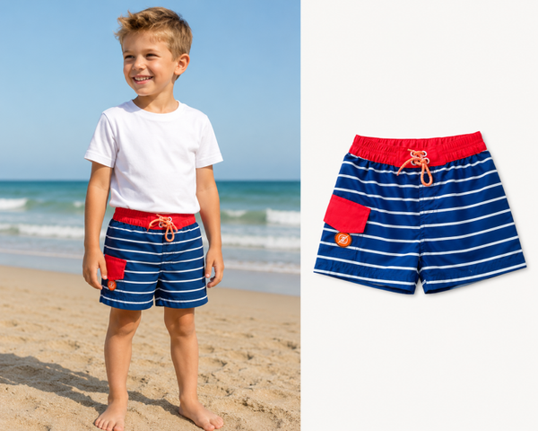Zwembroek short Zee&Zo Willow Blue Stripe maat 116