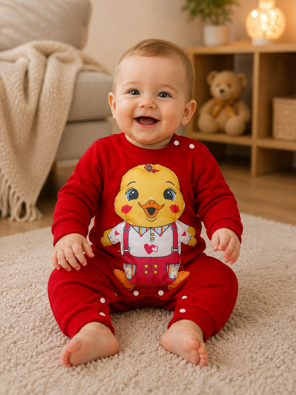 Boxpakje Eren Baby rood met knuffeltje maat 74