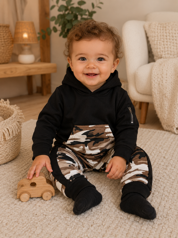 2 Delige set Chicaprie army broek en hoodie maat 74