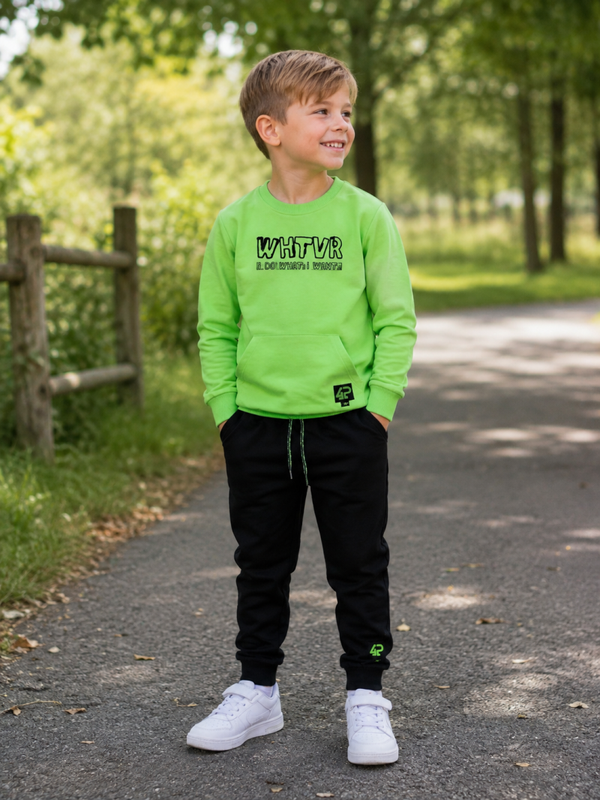 2 Delige set 4President groen/zwart broek en trui maat 116