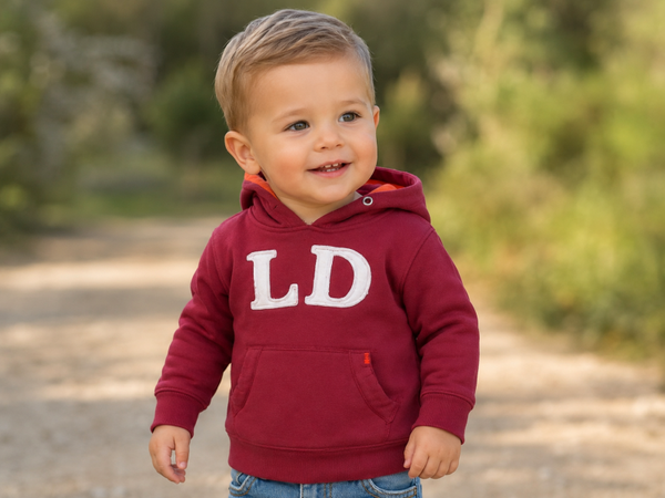 Hoodie Little District Bordeau rood maat 86