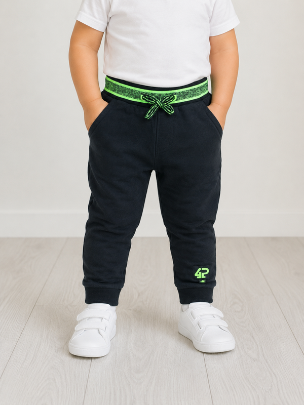Broek 4President zwart/neon geel/groen maat 92
