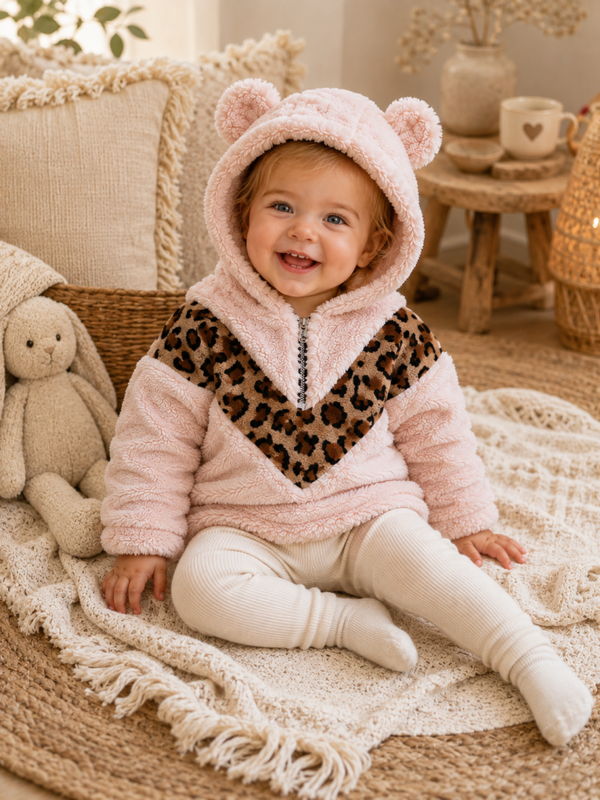 Hoodie Chicaprie roze teddy